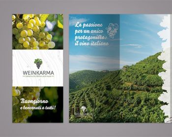 Flyer Design und Druck für Weinkarma Weinhandel